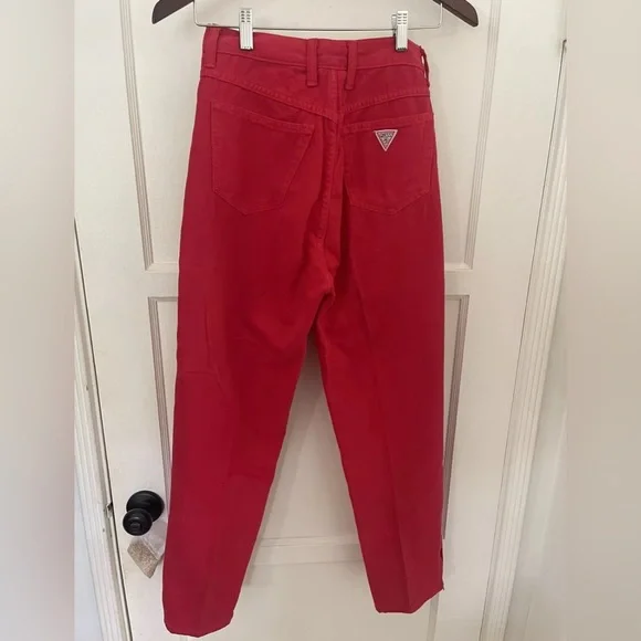 Vintage Guess Georges Marciano Red High Rise Jeans Size 29 (Actual 26.5) - Picture 7 of 9